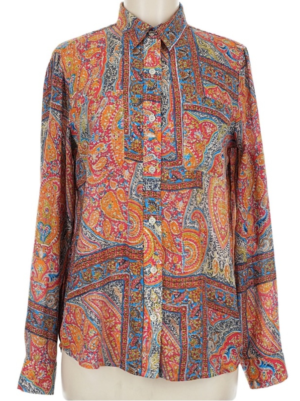 Jones Sport Paisley Button-Up Blouse in Multicolor